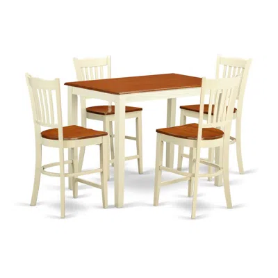 East West Furniture 5 Pc Counter Height Dining Set - Counter Height Table And 4 Kitchen Chairs.