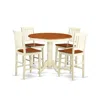 East West Furniture 5 Pc Counter Height Dining Set-high Table And 4 Kitchen Chairs In Brown