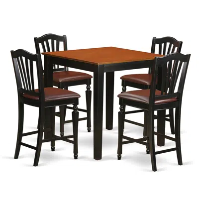 East West Furniture 5 Pc Counter Height Kitchen Table Set - Kitchen Dinette Table And 4 Kitchen Dining Chair.