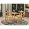 East West Furniture 5 Pc Counter Height Pub Set - Dining Table And 4 Kitchen Bar Stool.