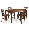 East West Furniture 5 Pc Counter Height Pub Set - Small Kitchen Table And 4 Counter Height Chairs. In Brown