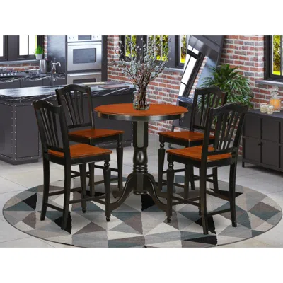 East West Furniture 5 Pc Counter Height Pub Set-pub Table And 4 Bar Stools