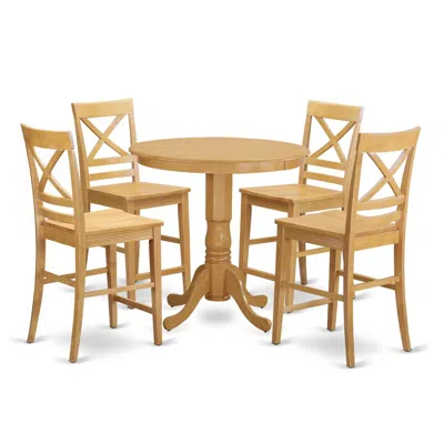 East West Furniture 5 Pc Counter Height Set - Dining Table And 4 Bar Stools.