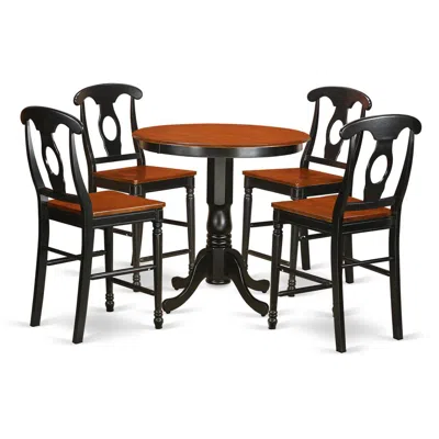 East West Furniture 5 Pc Counter Height Set - High Table And 4 Kitchen Dining Chairs. In Multi