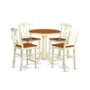 East West Furniture 5 Pc Counter Height Table And Chair Set - Dining Table And 4 Kitchen Bar Stool. In Brown