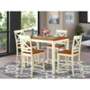 East West Furniture 5 Pc Counter Height Table And Chair Set - High Table And 4 Kitchen Chairs.