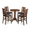 East West Furniture 5 Pc Counter Height Table And Chair Set-pub Table And 4 Bar Stools With Backs