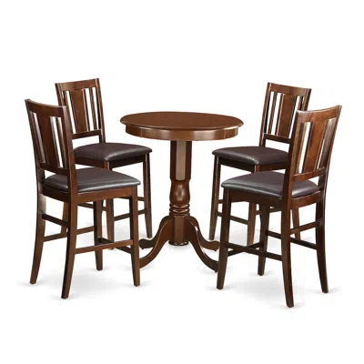 East West Furniture 5 Pc Counter Height Table And Chair Set-pub Table And 4 Bar Stools With Backs