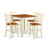East West Furniture 5 Pc Counter Height Table And Chair Set-pub Table And 4 Counter Height Chairs In Neutral
