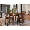 East West Furniture 5 Pc Counter Height Table And Chair Set-pub Table And 4 Dining Chairs. In Brown