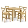 East West Furniture 5 Pc Counter Height Table-gathering Table And 4 Stools In Brown