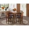 East West Furniture 5 Pc Counter Height Table-square Gathering Table And 4 Stools