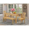 East West Furniture 5 Pc Dinette Set - Dining Table And 2 Kitchen Chairs Along With 2 Wooden Benches In Brown