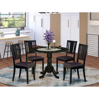 East West Furniture 5 Pc Dinette Set - Dining Table And 4 Dining Chairs In Blue