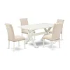 East West Furniture 5-pc Dinette Set In White