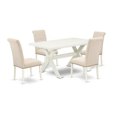 East West Furniture 5-pc Dinette Set In White