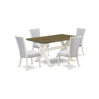 East West Furniture 5-pc Dinette Set In Blue