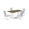 East West Furniture 5-pc Dinette Set Consists Of 4 Modern Chairs With Upholstered Seat In Gray