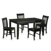 East West Furniture 5 Pc Dinette Set-dinette Table And 4 Dining Chairs In Black