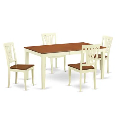 East West Furniture 5 Pc Dinette Set For 4-dinette Table And 4 Kitchen Dining Chairs In Brown