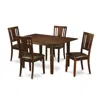 East West Furniture 5 Pc Dinette Set For Small Spaces - Small Kitchen Table With 4 Dining Chairs In Brown