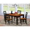 East West Furniture 5 Pc Dinette Set With A Dining Table And 4 Wood Dining Chairs In Black In Brown