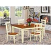 East West Furniture 5 Pc Dinette Set With A Dinning Table And 4 Wood Dining Chairs In Buttermilk And Cherry In Neutral