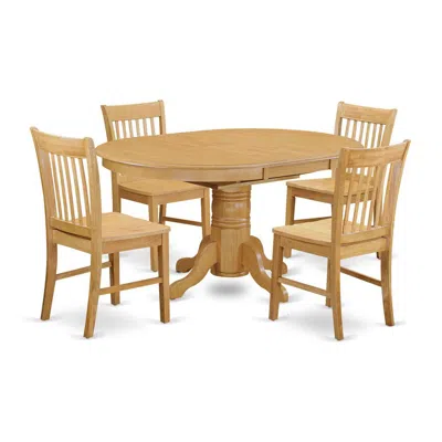 East West Furniture 5 Pc Dinette Table Set - Small Kitchen Table And 4 Dining Chair In Brown