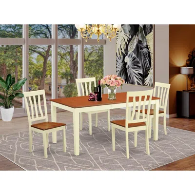 East West Furniture 5 Pc Dinette Table Set -table And 4 Dining Chairs