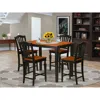 East West Furniture 5 Pc Dining Counter Height Set - Counter Height Table And 4 Kitchen Chairs. In Brown