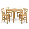 East West Furniture 5 Pc Dining Counter Height Set-pub Table And 4 Kitchen Chairs. In Brown