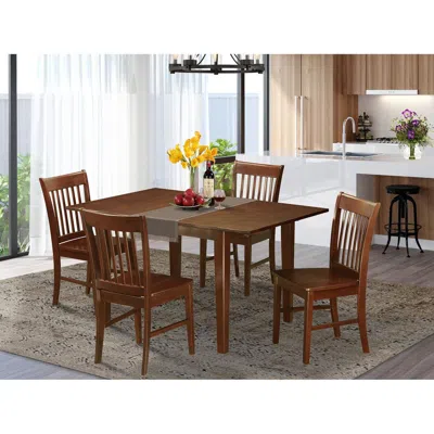 East West Furniture 5 Pc Dining Kitchen Table Set - Table With 4 Kitchen Dining Chairs