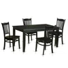 East West Furniture 5 Pc Dining Room Set - Dinette Table And 4 Kitchen Dining Chairs In Black