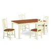 East West Furniture 5 Pc Dining Room Set - Dinette Table And 4 Kitchen Dining Chairs In Neutral