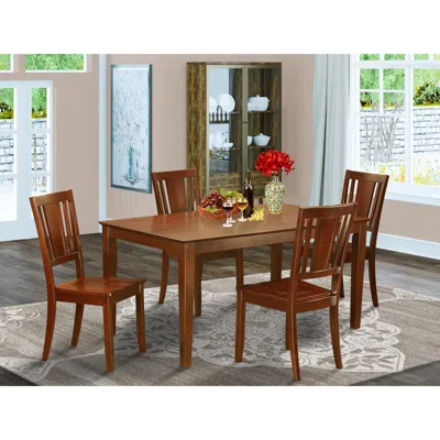 East West Furniture 5 Pc Dining Room Set - Dining Table And 4 Dining Chairs