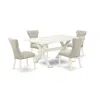 East West Furniture 5-pc Dining Room Set In White