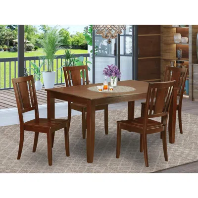 East West Furniture 5 Pc Dining Room Set-dinette Table And 4 Dining Chairs