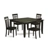 East West Furniture 5 Pc Dining Room Set-dinette Table With Leaf And 4 Dinette Chairs. In Brown