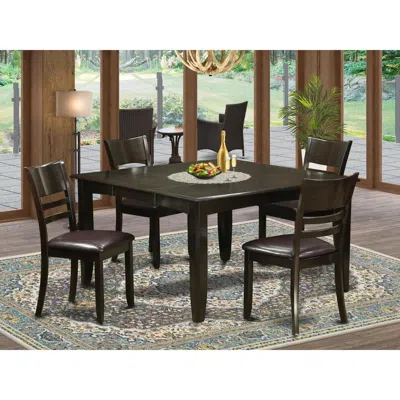 East West Furniture 5 Pc Dining Room Set-dinette Table With Leaf And 4 Dinette Chairs. In Burgundy