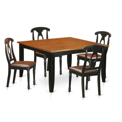 East West Furniture 5 Pc Dining Room Set-dining Table And 4 Wood Dining Chairs