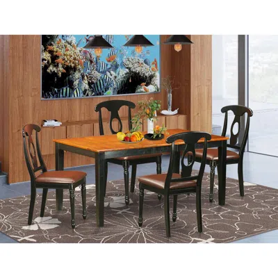 East West Furniture 5 Pc Dining Room Set-dining Table And 4 Wood Dining Chairs