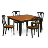 East West Furniture 5 Pc Dining Room Set-dining Table And 4 Wooden Dining Chairs In Brown