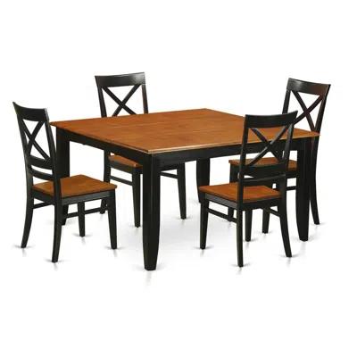 East West Furniture 5 Pc Dining Room Set-dining Table With 4 Wooden Dining Chairs
