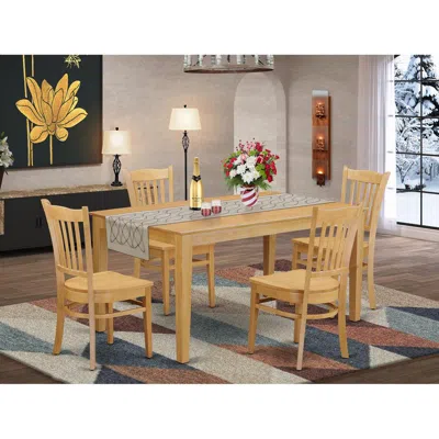 East West Furniture 5 Pc Dining Room Set For 4 - Dining Table And 4 Dining Chairs In Brown