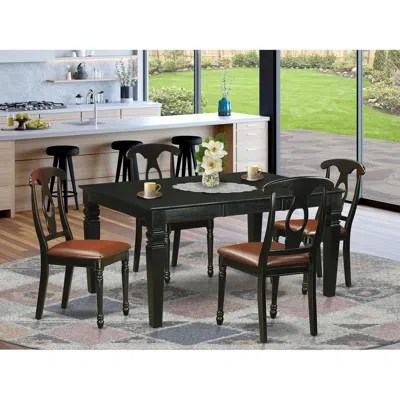 East West Furniture 5 Pc Dining Room Set For 4-dinette Table And 4 Kitchen Chairs In Black