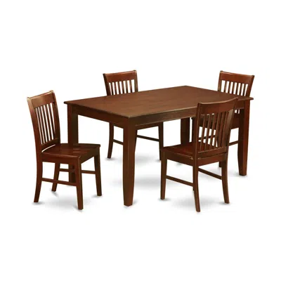 East West Furniture 5 Pc Dining Room Set For 4-dining Table And 4 Chairs For Dining Room