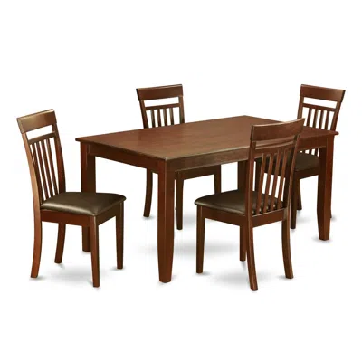 East West Furniture 5 Pc Dining Room Set For 4-dining Table And 4 Dining Chairs
