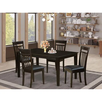 East West Furniture 5 Pc Dining Room Set For 4-dining Table Top And 4 Dining Chairs In Neutral