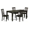 East West Furniture 5 Pc Dining Room Set For 4-dining Table With Leaf And 4 Kitchen Chairs. In Brown