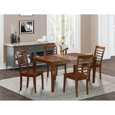 East West Furniture 5 Pc Dining Room Set For 4-table And 4 Dining Chairs